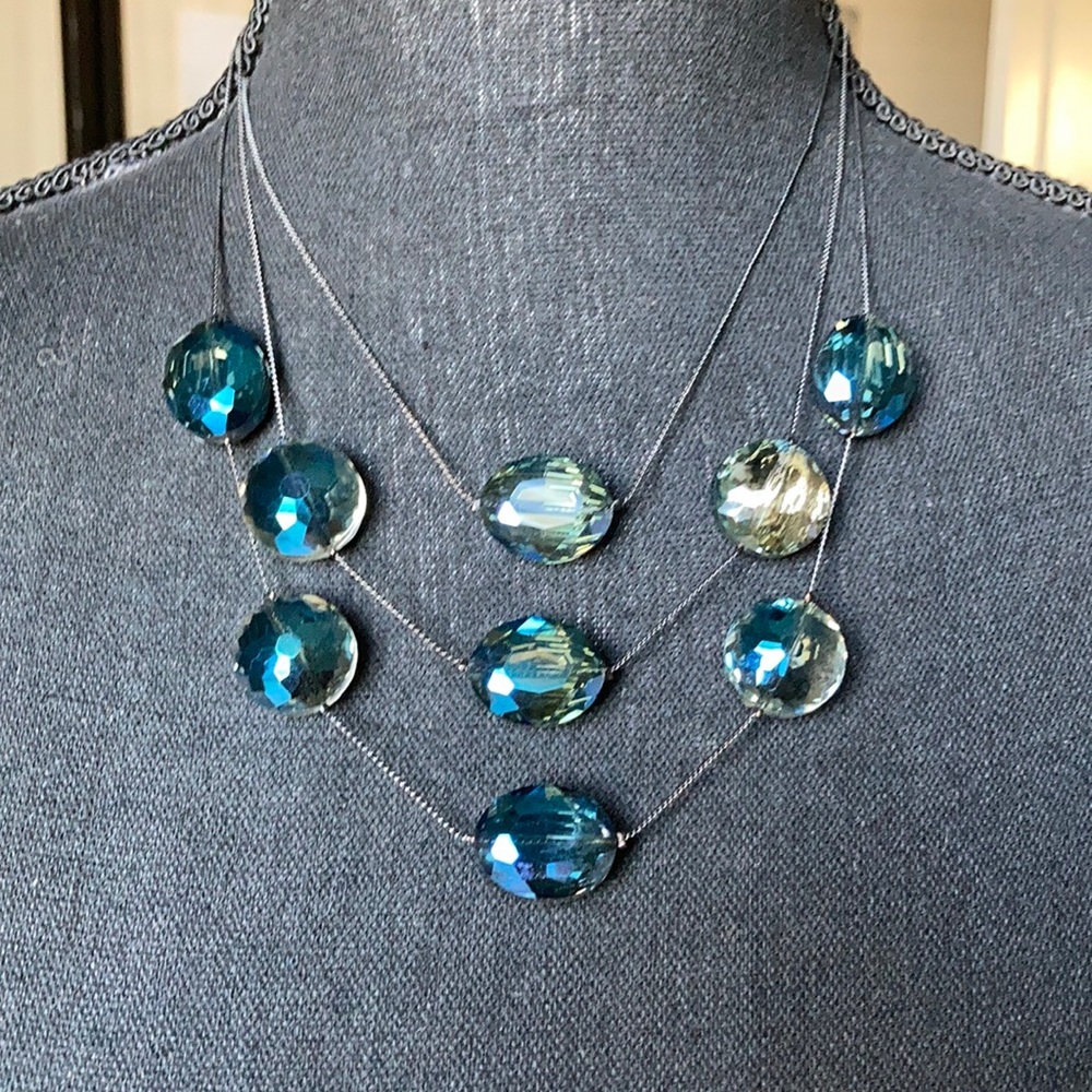 Iridescent Three Strand Necklace